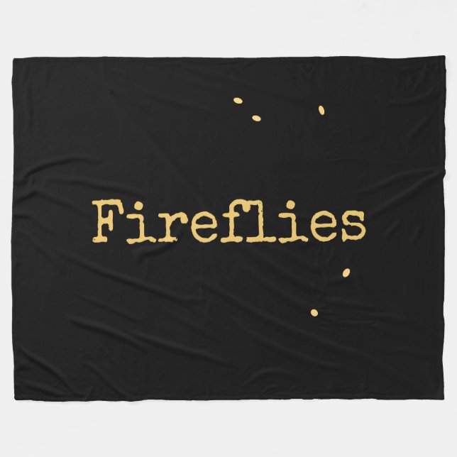 Cobertor De Velo Texto de Fireflies do Céu Negra de Verão Negra (Frente (Horizontal))