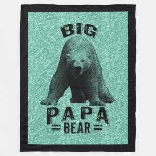 Cobertor De Velo Texto de Quadro Preto do Big Papa Urso e Urso Pola