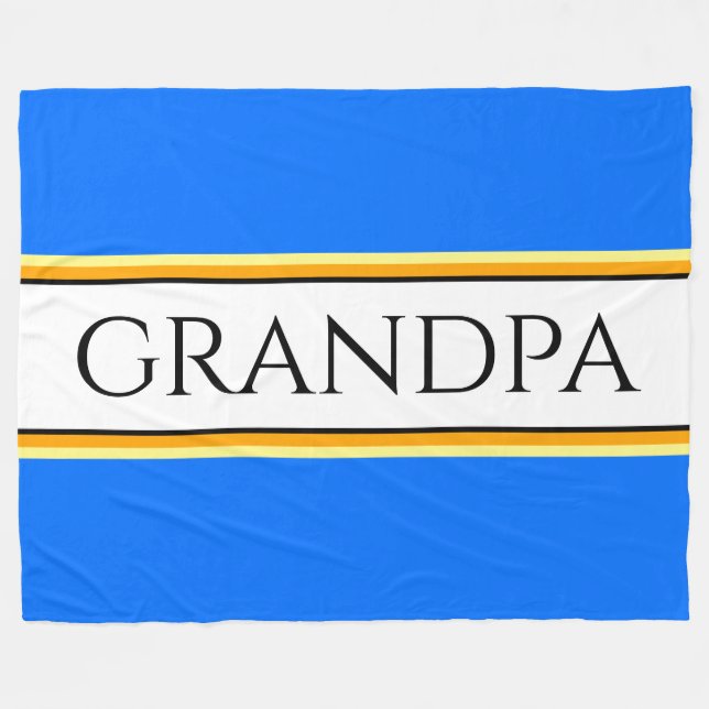 Cobertor De Velo Texto GRANDPA Brilhante Blue Racing Stripes (Frente (Horizontal))