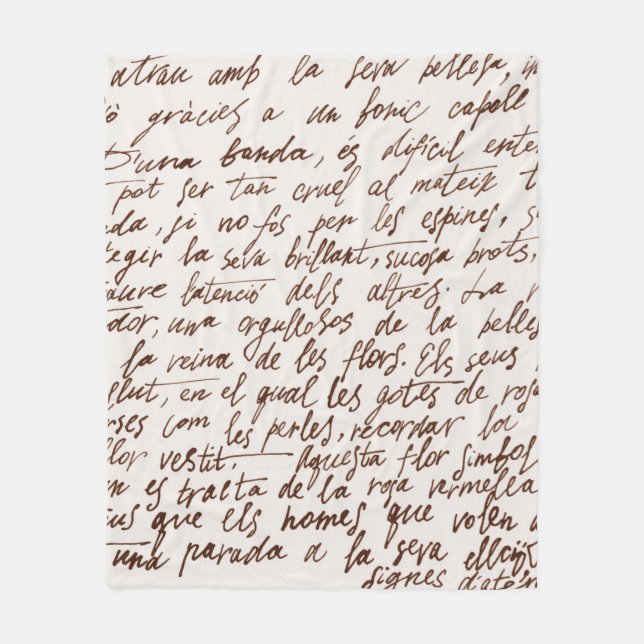 Cobertor De Velo Texto impresso a tinta marrom não legível por abst (Frente)