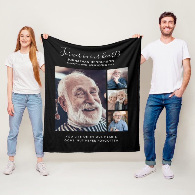 Cobertor De Velo Texto Personalizado 4 Fotos Memorial Para Sempre e (In Situ)