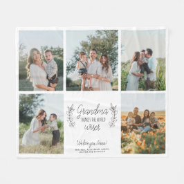 Cobertor De Velo Texto personalizado do script de colagem de 5 foto