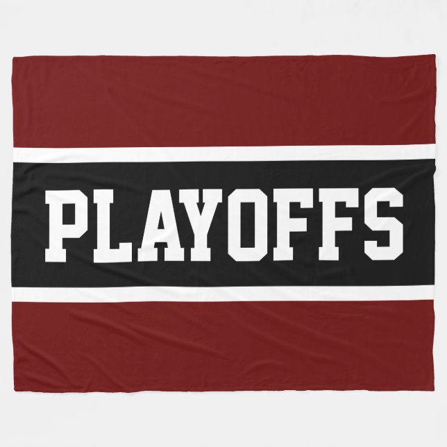 Cobertor De Velo Texto PLAYOFFS - Preto Vermelho Negra Negrito Negr (Frente (Horizontal))