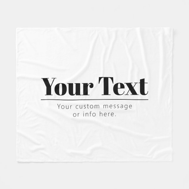 Cobertor De Velo Texto Retro-moderno Elegante | Preto & Branco (Frente (Horizontal))