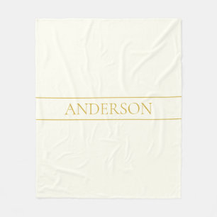 Cobertor De Velo Texto Simples Elegante Personalizável Dourado Br