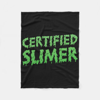 Cobertor De Velo Texto Slimer de Halloween certificado