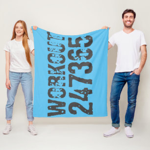 Cobertor De Velo Texto vestido e arranhado Workout 247365 azul