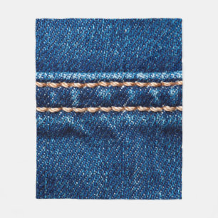 Cobertor De Velo Textura azul denim com linha de costura fechada, J