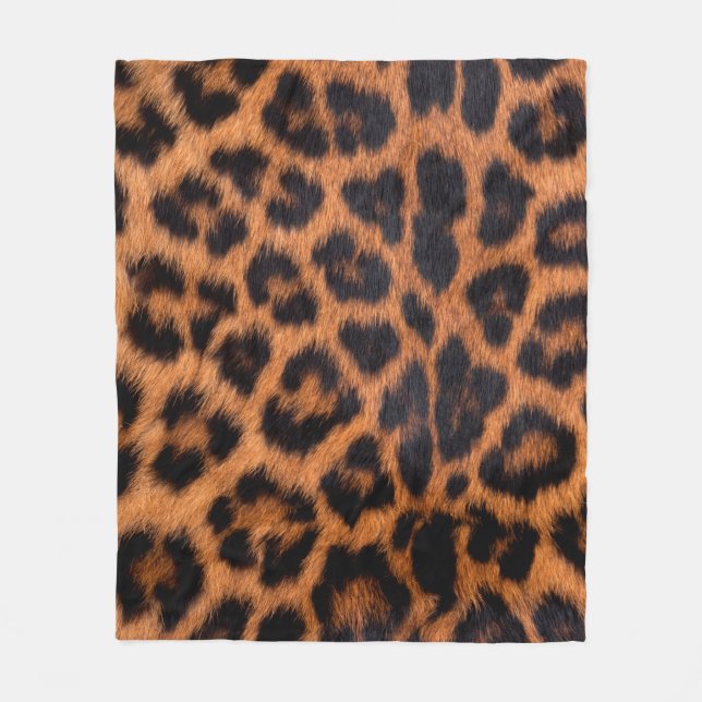 Cobertor De Velo Textura da pele do leopardo: Prato de mancha-leopa (Frente)