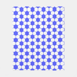 Cobertor De Velo Textura de Bola de Futebol - Branco e Azul