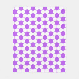 Cobertor De Velo Textura de Bola de Futebol - Branco e Roxo