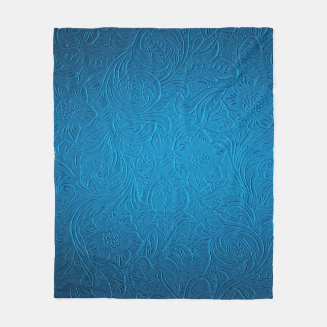 Cobertor De Velo Textura de couro azul (Frente)