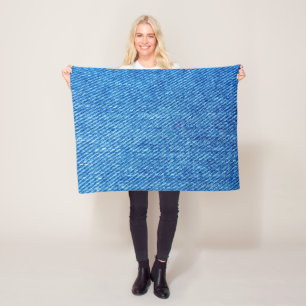 Cobertor De Velo Textura de Denim Azul