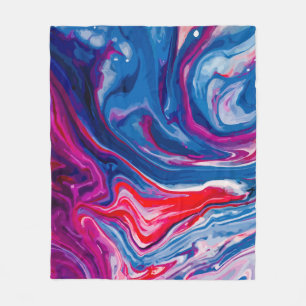 Cobertor De Velo Textura de mármore azul-vermelho