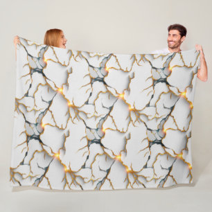 Cobertor De Velo Textura de Mármore Branco com Veias Douradas Brilh