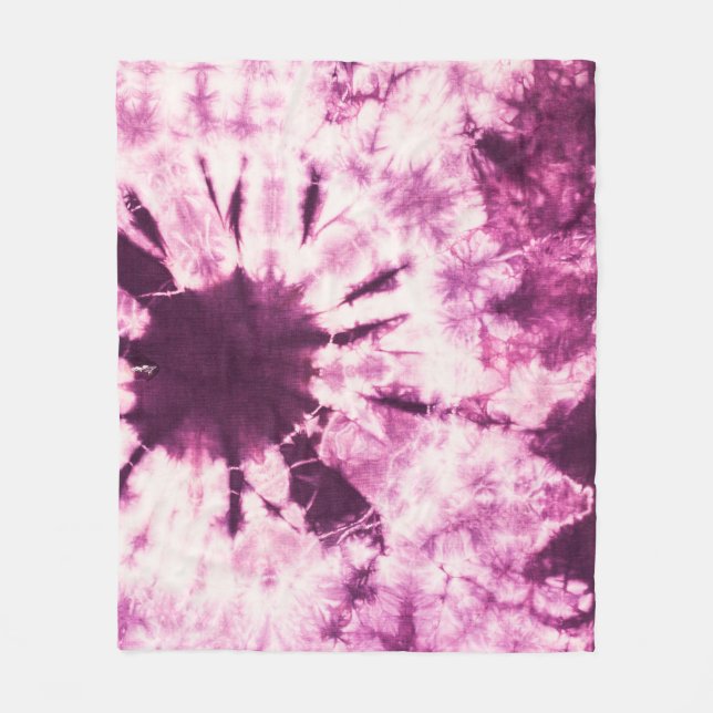 Cobertor De Velo Textura de Tie Dye Batik Roxo (Frente)