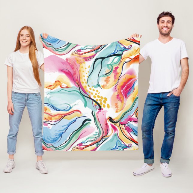 Cobertor De Velo Textura primavera orgânica com formas onduladas fl (In Situ)