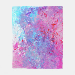 Cobertor De Velo Textura rosa-azul criativa, manchas de tinta.