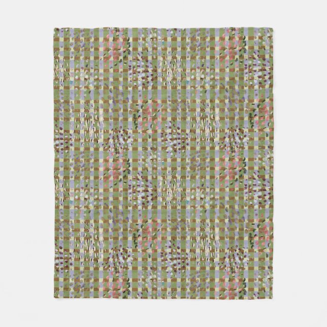Cobertor De Velo Textured Pointillism Grid Pattern Artwork (Frente)