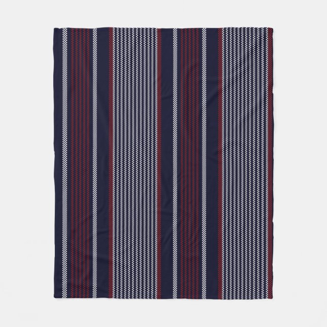 Cobertor De Velo Textured stripe seamless pattern with navy blue, r (Frente)