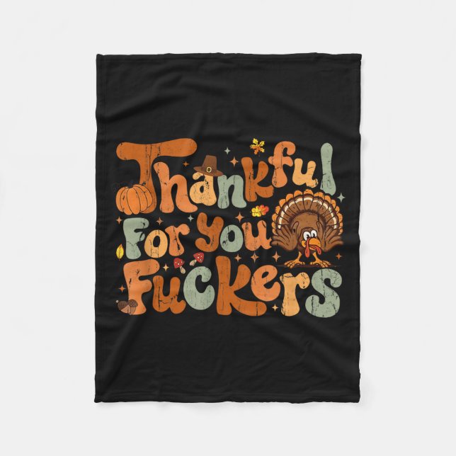 Cobertor De Velo Thankful For You Forers, Funny Thanksgiving  (Frente)