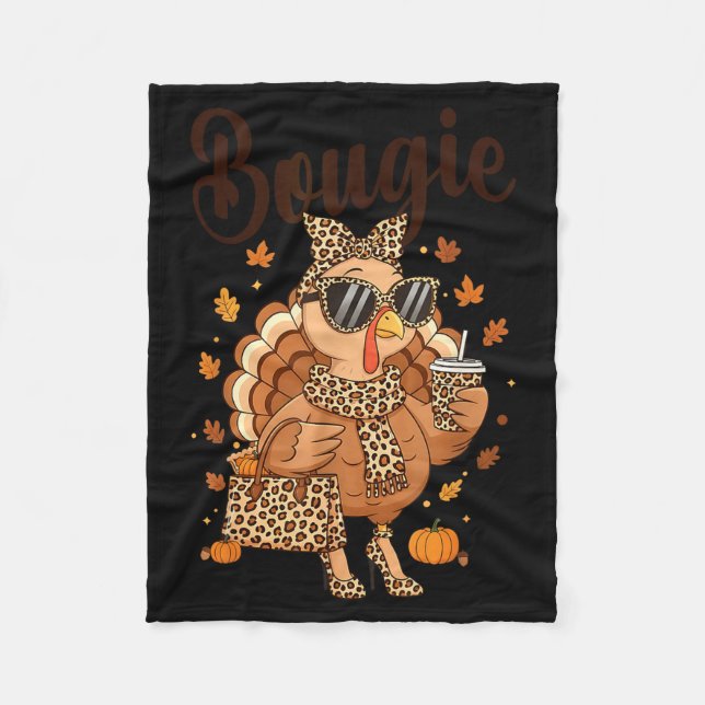 Cobertor De Velo Thanksgiving Bougie Turkey Funny Boujee Women Girl (Frente)