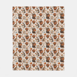 Cobertor De Velo Thanksgiving for Cat Lovers