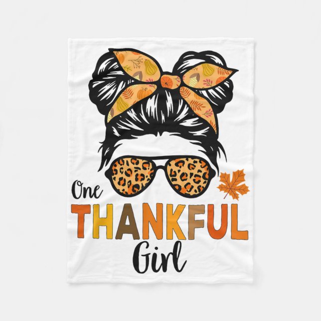 Cobertor De Velo Thanksgiving Shirts For Girls Kids Thankful Girl M (Frente)