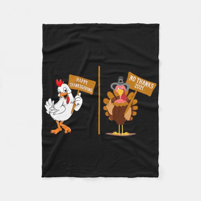 Cobertor De Velo Thanksgiving Turkey No Thanks Grumpy Halloween Fun (Frente)