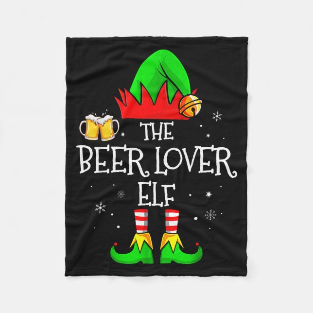 Cobertor De Velo The Beer Lover Elf Matching Family Christmas Drink (Frente)