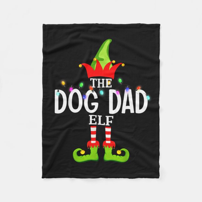 Cobertor De Velo The Dog Dad Elf Christmas Matching Pajamas Men Wom (Frente)