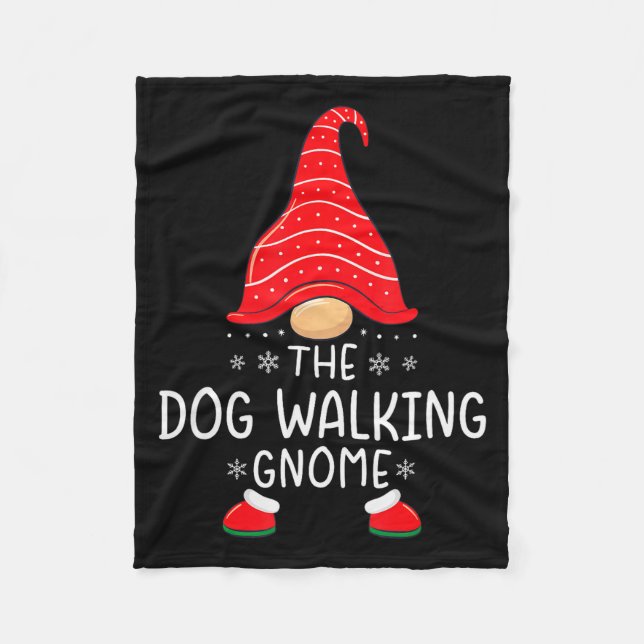 Cobertor De Velo The Dog Walking Gnome Xmas Family Matching Funny C (Frente)