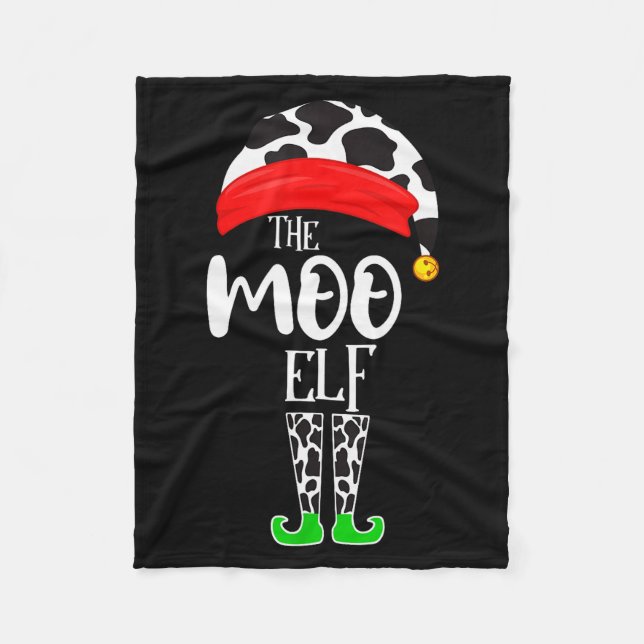 Cobertor De Velo The Elf Moo Cow Funny Christmas Elf Family Matchin (Frente)