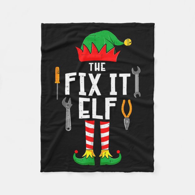 Cobertor De Velo The Fix It Elf Christmas Family Matching Xmas Grou (Frente)