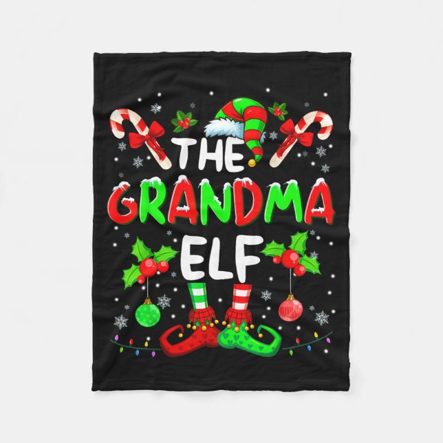 Cobertor De Velo The Grandma Elf Costume Pajamas Pjs Christmas Xmas (Frente)