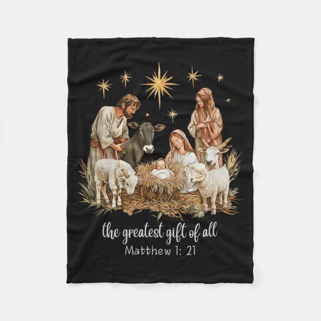 Cobertor De Velo The Greatest For All Christmas Nativity Jesus Chri (Frente)