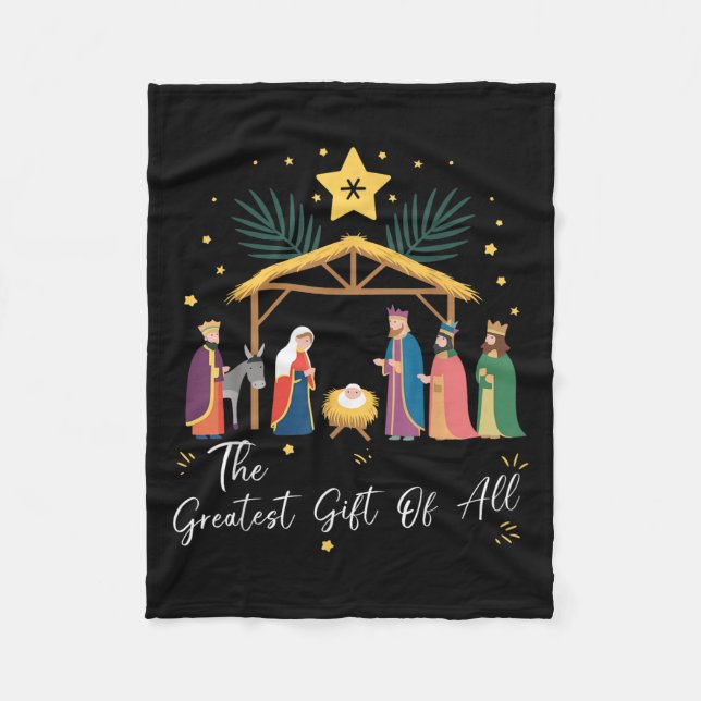 Cobertor De Velo The Greatest Gift For All Christmas Nativity Jesus (Frente)