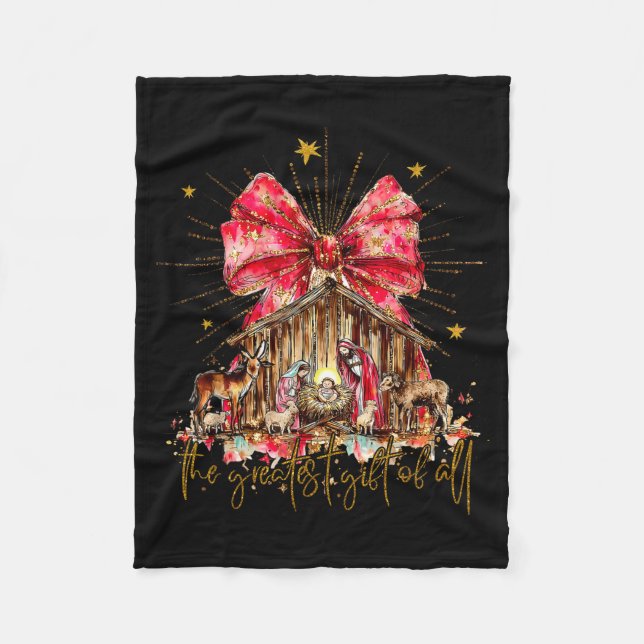 Cobertor De Velo The Greatest Gift For All Christmas Nativity Jesus (Frente)