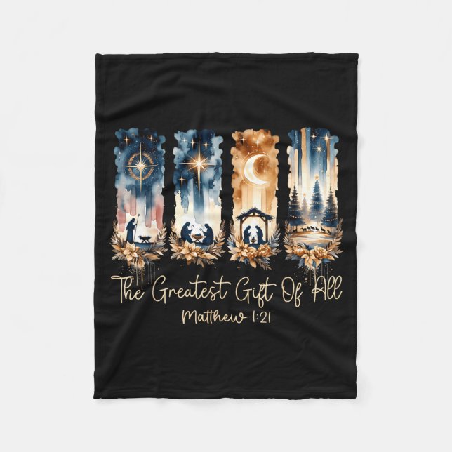 Cobertor De Velo The Greatest Gift For All Christmas Nativity Jesus (Frente)