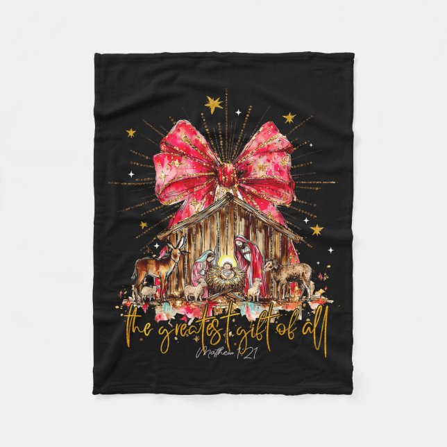 Cobertor De Velo The Greatest Gift For All Christmas Nativity Jesus (Frente)