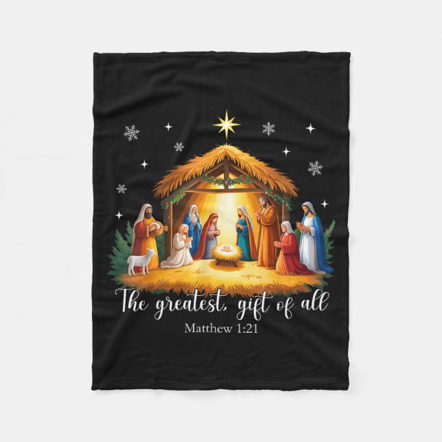 Cobertor De Velo The Greatest Gift For All Christmas Nativity Jesus (Frente)