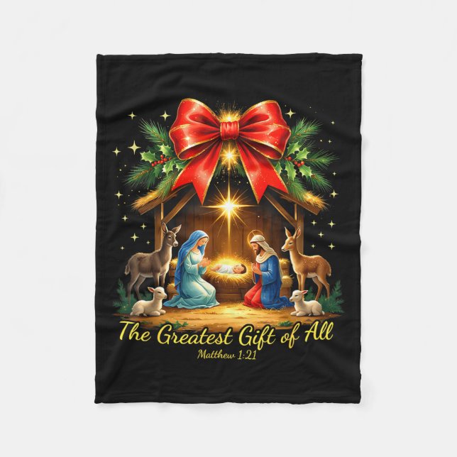 Cobertor De Velo The Greatest Gift Of All Nativity Christian Christ (Frente)