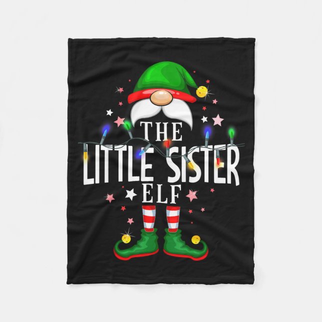 Cobertor De Velo The Little Sister Elf Christmas Family Pajama Part (Frente)