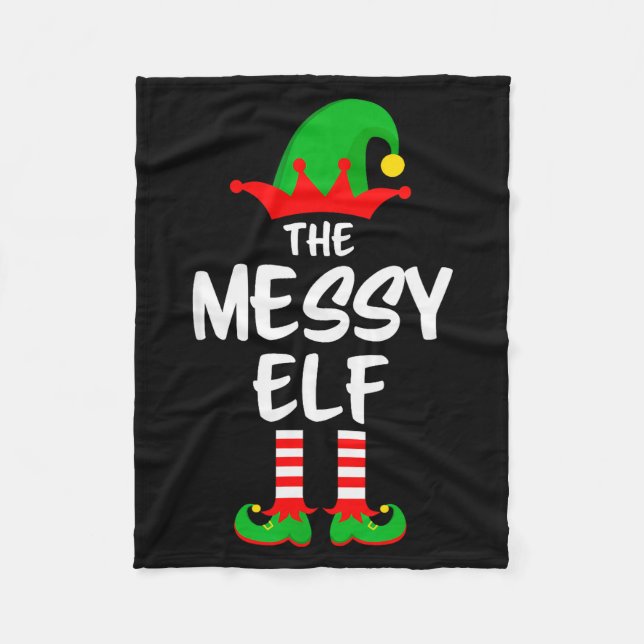 Cobertor De Velo The Messy Elf Matching Family Christmas  (Frente)