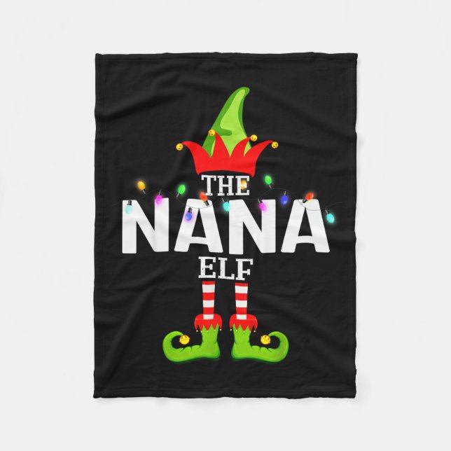 Cobertor De Velo The Nana Elf Christmas Matching Pajamas  (Frente)