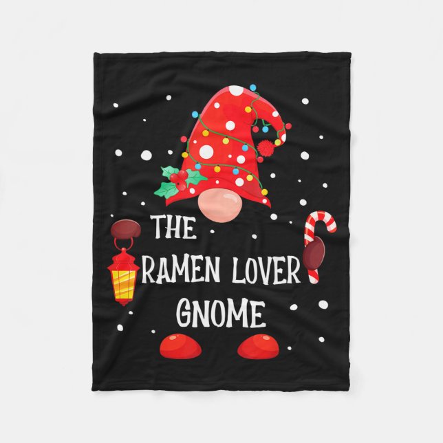 Cobertor De Velo The Ramen Lover Gnome Matching Family Christmas Gn (Frente)