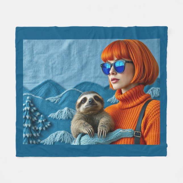 Cobertor De Velo The Redhead and the sloth (Frente (Horizontal))