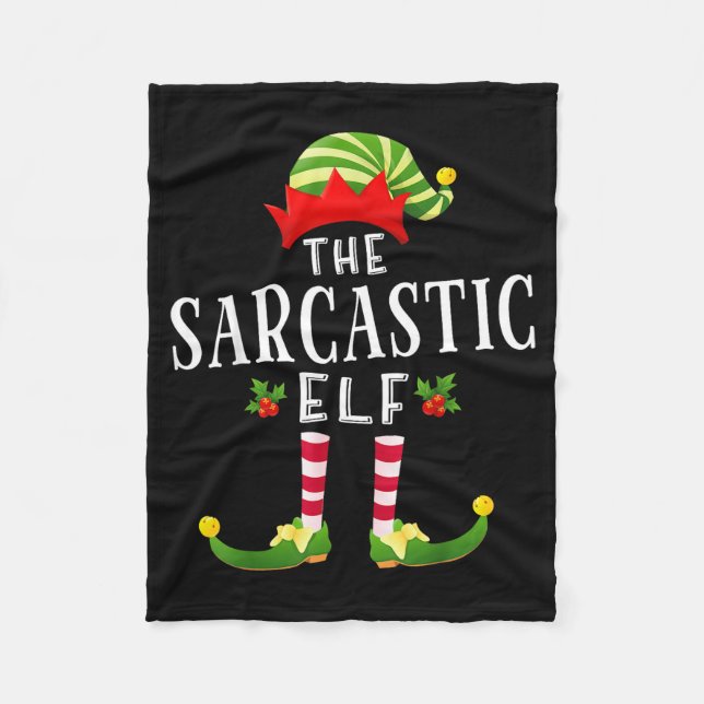 Cobertor De Velo The Sarcastic Elf Christmas Matching Pajama  (Frente)