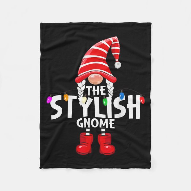 Cobertor De Velo The Stylish Gnome Christmas Matching Pajama  (Frente)