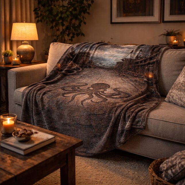 Cobertor De Velo The Unmanned Deck — Pirate Ship Scene (Criador carregado)